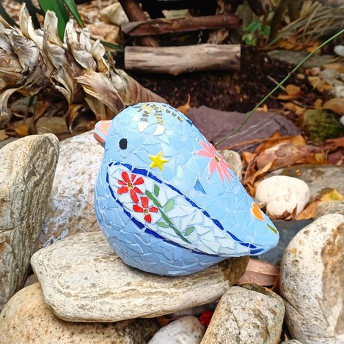 Oiseau grande taille décoration extérieure en mosaïque