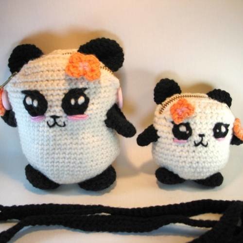 Sac bandoulière et porte-monnaie panda