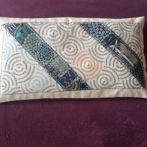 Housse de coussin "boro" "sashiko"