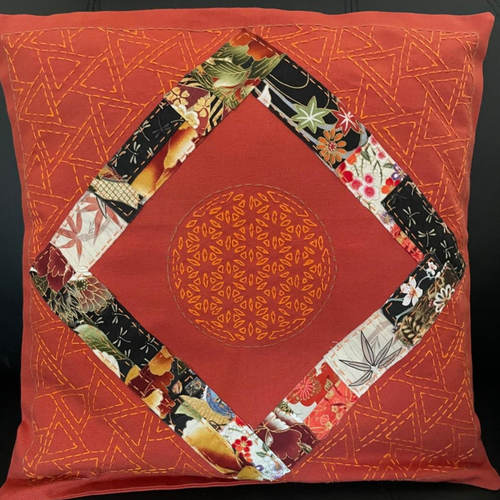 Housse de coussin "boro" et "sashiko"