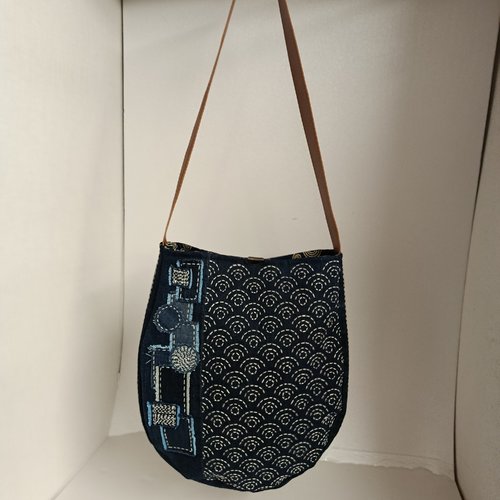 Sac jean recyclé "boro" "sashiko"