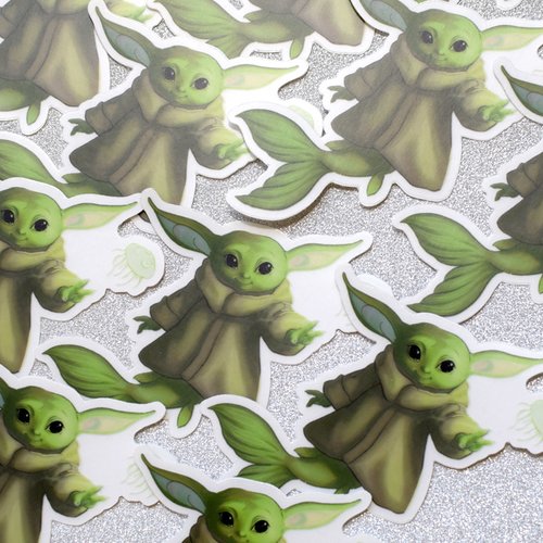 Sticker Transparent Baby Yoda Un Grand Marche