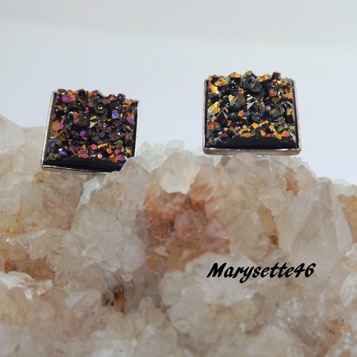 Boucles d'oreilles puces à cabochon