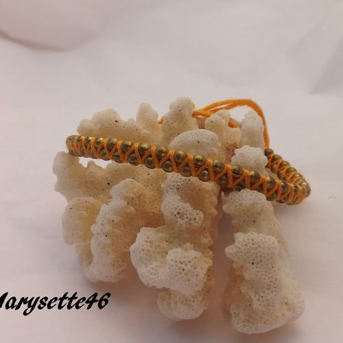 Bracelet chaîne boule orange