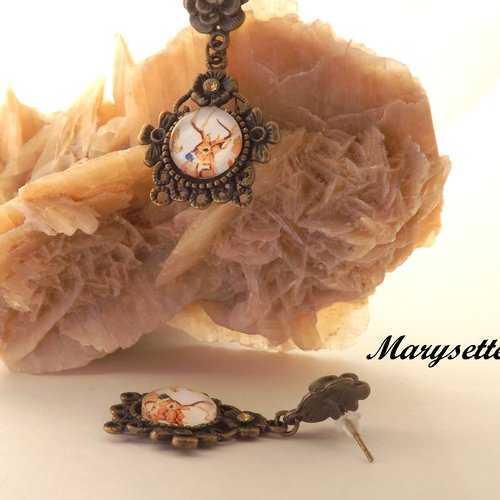 Boucles d'oreilles à cabochon