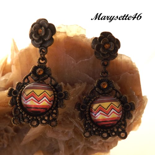 Boucles d'oreilles à cabochon