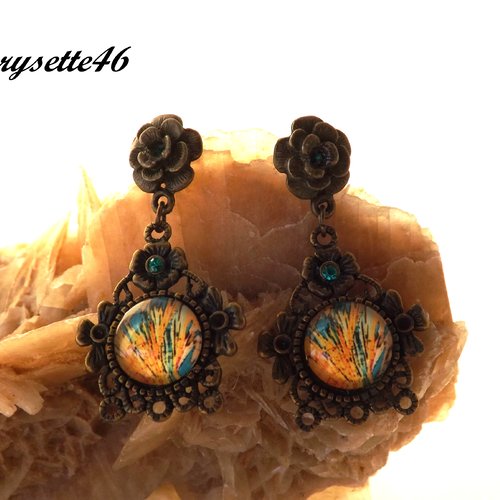 Boucles d'oreilles à cabochon