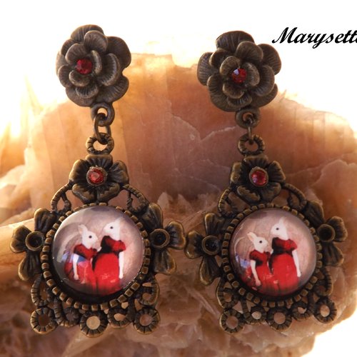 Boucles d'oreilles à cabochon