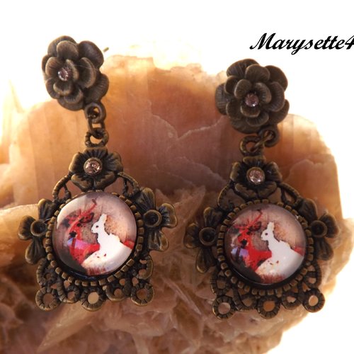 Boucles d'oreilles à cabochon