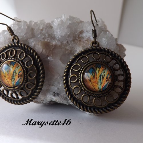 Boucles d'oreilles à cabochon