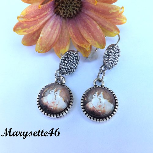 Boucles d'oreilles à cabochon