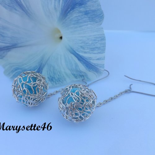 Boucles d'oreilles dormeuses pendantes