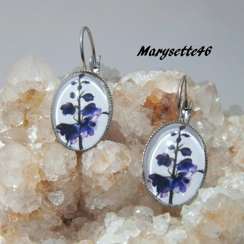 Boucles d'oreilles dormeuses à cabochon en acier inoxydable
