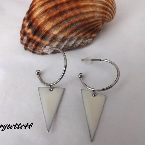 Boucles d'oreilles anneaux puces en acier inoxydable
