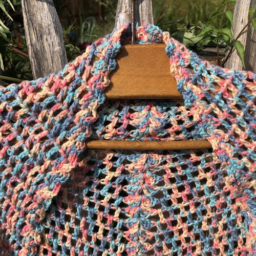 Chale été fantaisie fait main laine multicolore