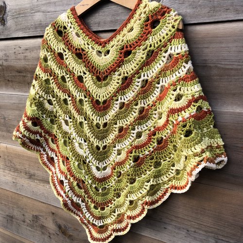Poncho crochet laine acrylique
