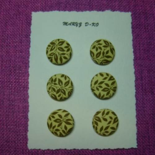 Boutons recouverts de tissu "feuillage"