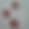 3 gros boutons recouverts de tissu " fleurs roses " 32 et 36 mm