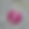 Gros bouton tissu,fond plat,32mm"pointillés roses et ruban rose pale"
