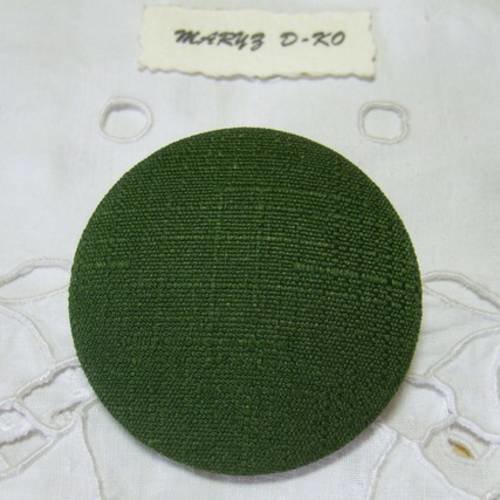 Bouton tissu ameublement 50mm " vert sapin "