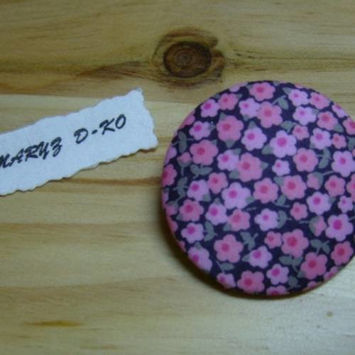 Bouton tissu 40mm liberty penny rose