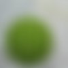 Gros bouton  tissu  50mm " coeurs blancs fond vert"