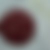 Gros bouton  tissu  40mm " gros pois rosé fond rouge basque "