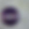 Gros bouton  tissu  32mm " violet / ruban .h .k. parme "