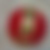 Gros bouton tissu 50mm " rouge ruban bottes denoel   "