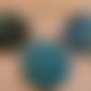 Assortiment boutons tissu 32mm ronds bleu 