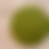 Gros bouton cuir d'agneau velours vert pistache 50mm