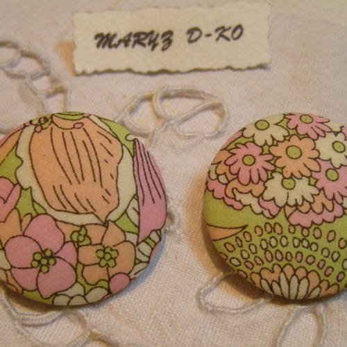 2 boutons tissu 32mm liberty rose collection éternelle au japon 3