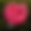Panière ronde trapilho rose fluo à pois noir 