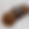 Boutons recouverts de cuir d'autruche marron 32mm 