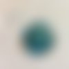 Bouton 32mm tissu brocard lamé turquoise 