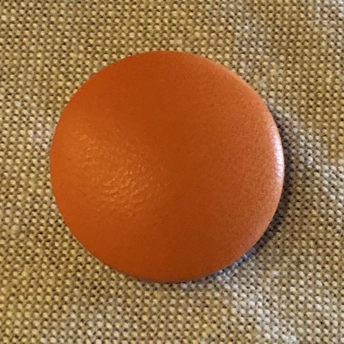 Bouton 28mm cuir d'agneau plongé orange