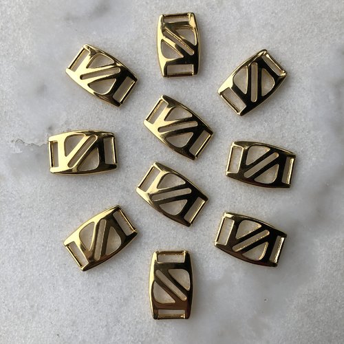 10 boucles accessoire fantaisie en métal doré
