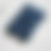 Boutons tissu 24mm recouverts d'un coton clochettes fond bleu 