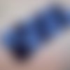 12 boutons 18mm recouverts de cuir d'agneau plongé bleu 