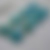 Boutons 20mm recouverts de tissu brocard lamé turquoise 
