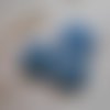 Assortiment de 3 boutons 32 mm recouverts de tissu d'ameublement bleu clair 