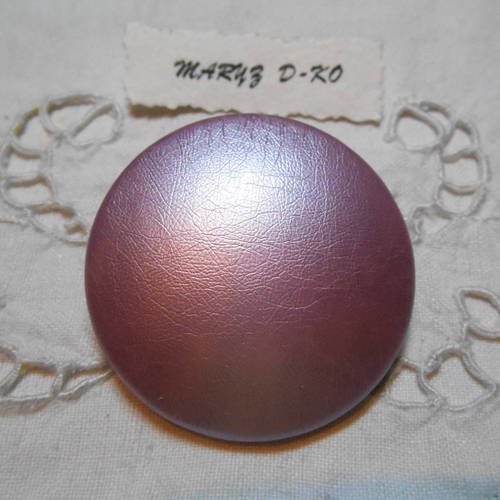 Bouton tissu simili 50mm " rose métallisé " 