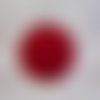 Bouton recouvert de tissu polaire 32mm " rouge " 