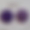 Boutons tissu feutré 32mm " violet/mauve" 