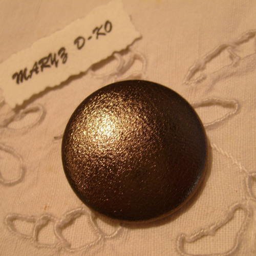 Bouton cuir d'agneau 32mm  " bronze " 