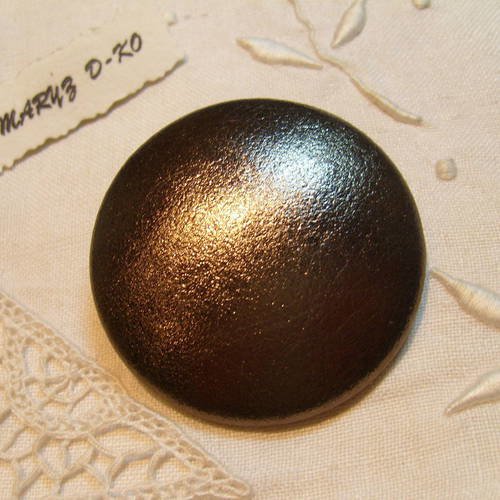 Bouton cuir d'agneau 50mm  " bronze " 