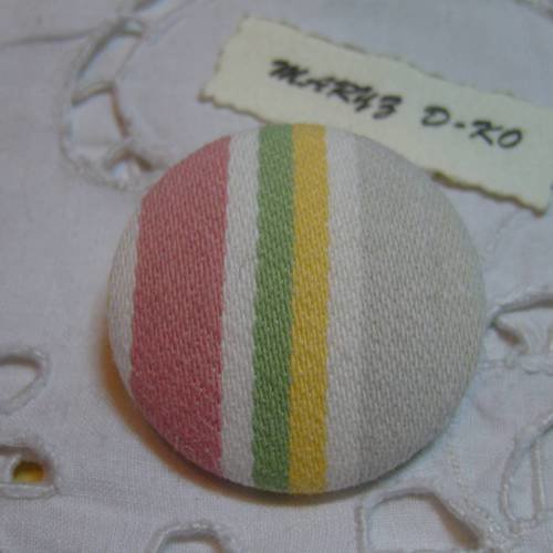  bouton tissu 36mm " toile matelas rayures couleurs "