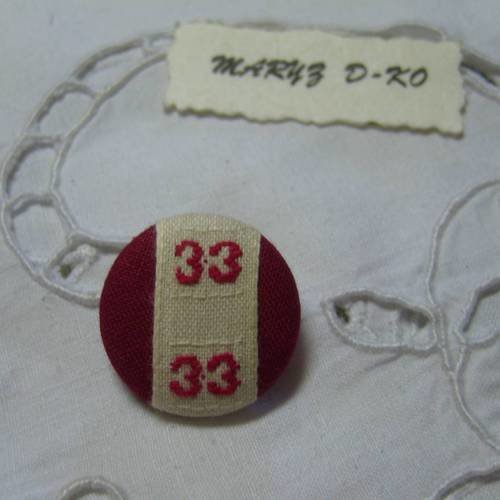  bouton tissu,22mm,à coudre" rouge, 33 ,gironde "