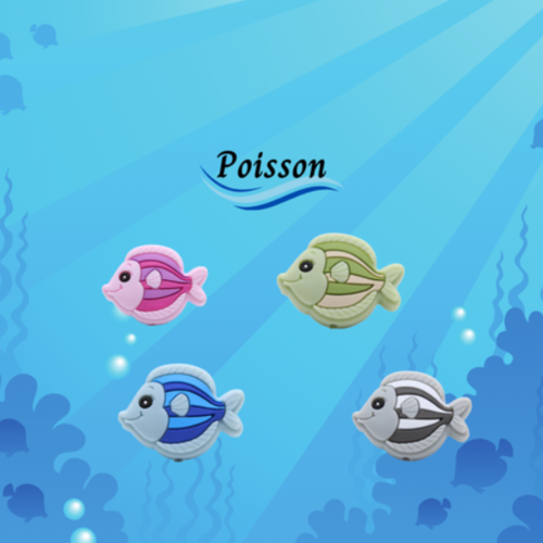 Attache tétine poisson gris clair: élégance et douceur