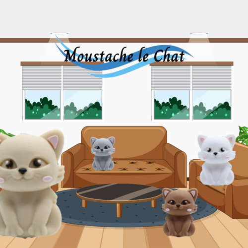 Moustache le chat blanc : l’attache tétine chic et pratique !